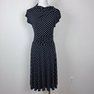 Folter Dress Women Small Bridget Bombshell Midi Rockabilly Polka Dot Retro Black